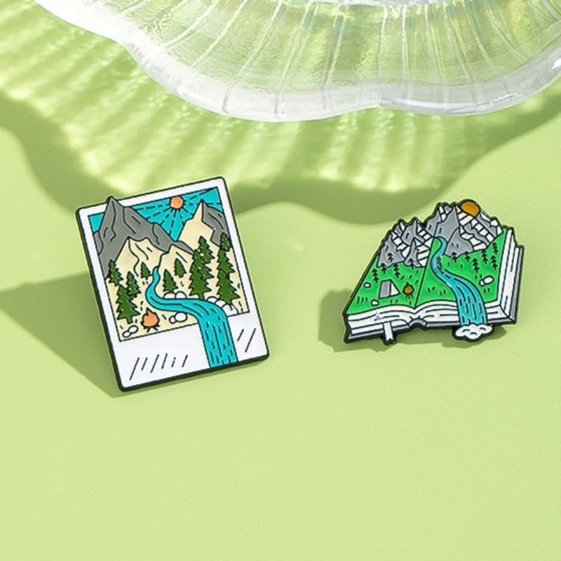 Outdoor Adventure Friends - Alfinetes esmaltados com tema de aventura: