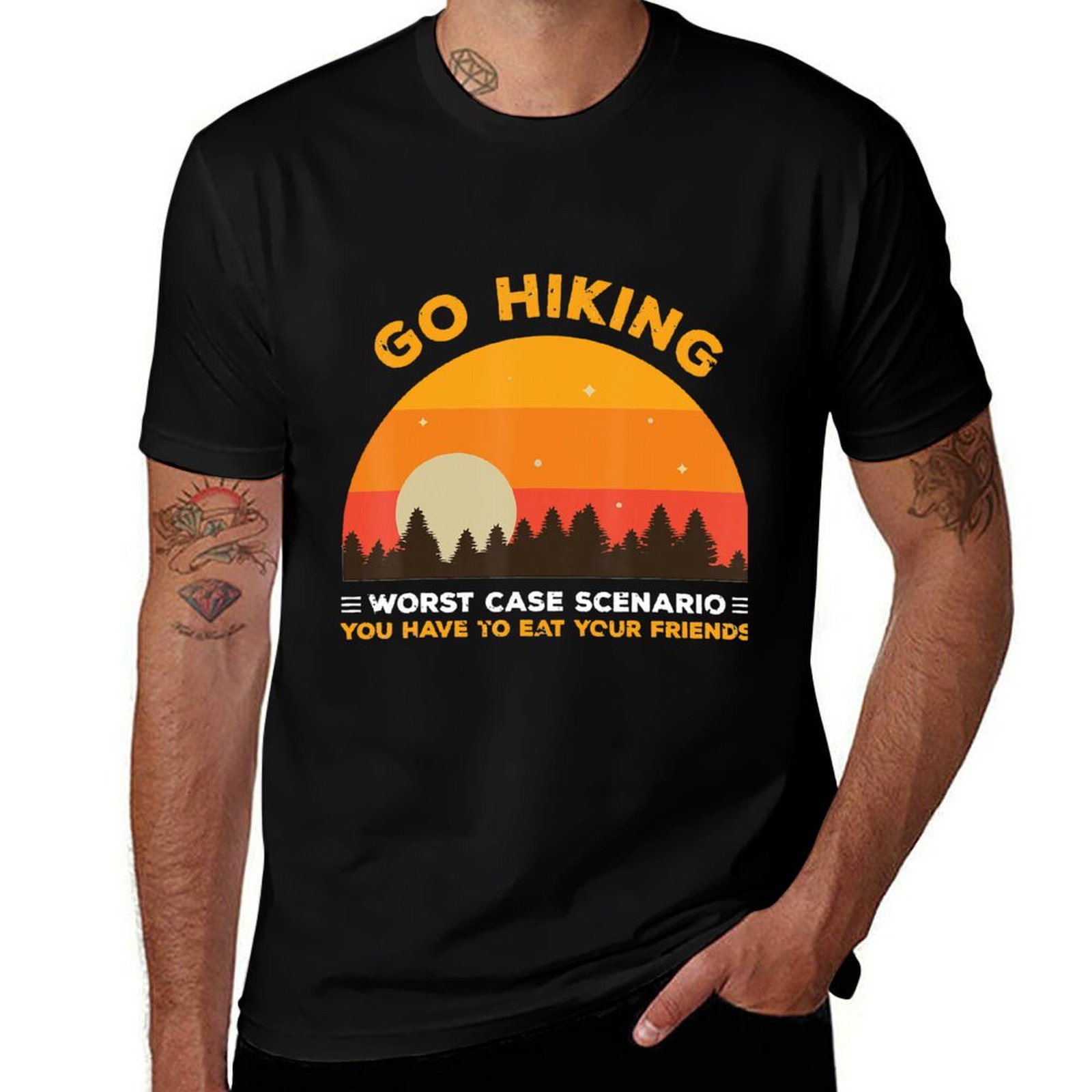Outdoor Adventure Friends - Camiseta Básica para Camping e Caminhada,