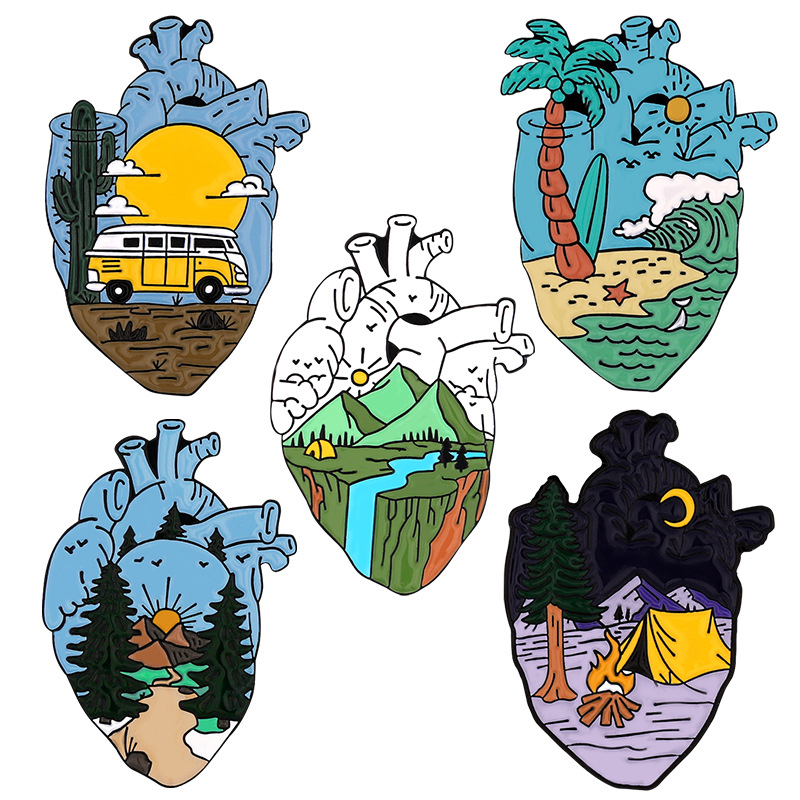 Pins de Esmalte Coração Aventu - Outdoor Adventure Friends avaliação e preço